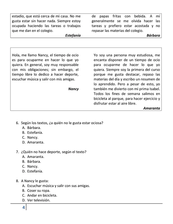 Ensayo Simce - 4to Básico - Lenguaje y comunicación 