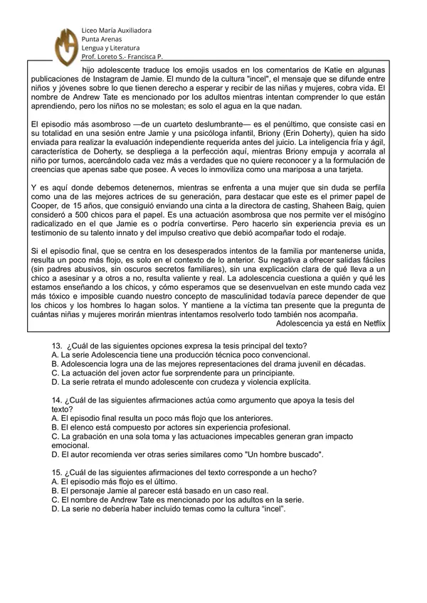 Control textos argumentativos