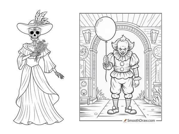 Colección dibujos para colorear hallowen