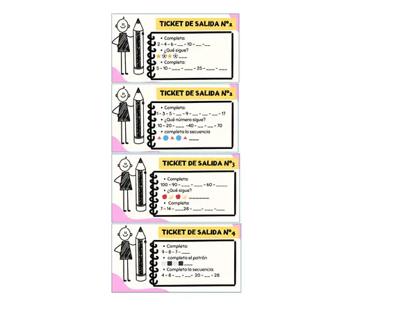 ticket de salida secuencias y patrones