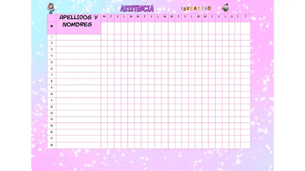 Asistencia mensual sin fecha 
