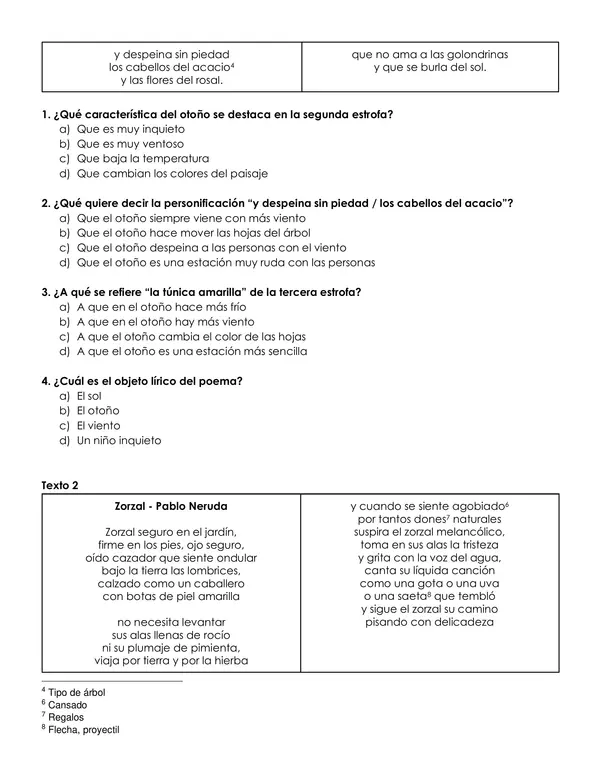 Prueba de contenido género lírico 5to o 6to básico 