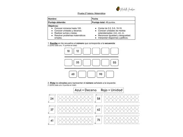 Prueba diagnóstica de Matemática, 2do básico