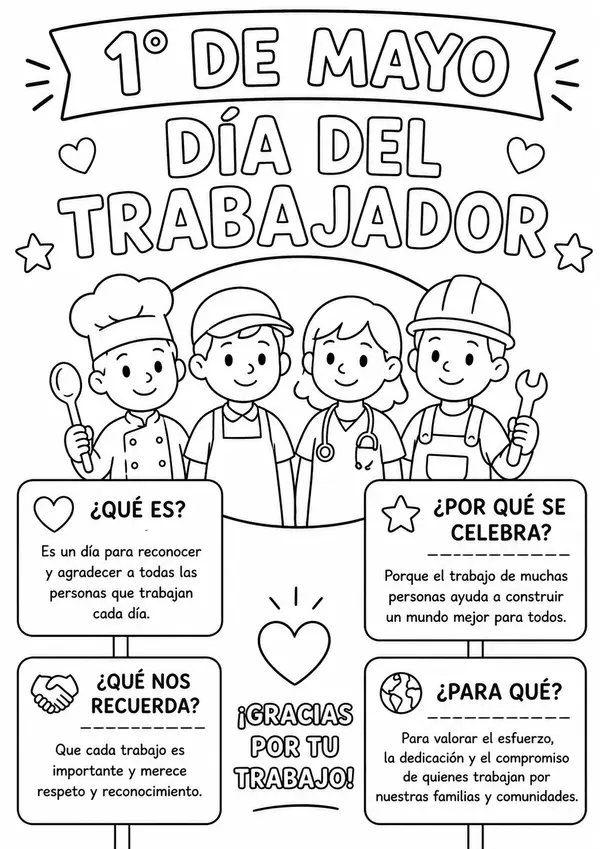Poster Día del trabajador- 1 de mayo - Día del trabajo