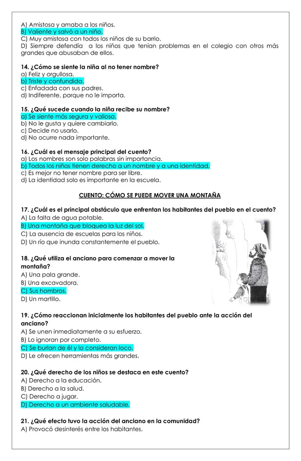 Prueba lectura - Cuentos de los derechos del niño