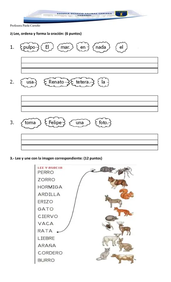 Evaluación lectoescritura