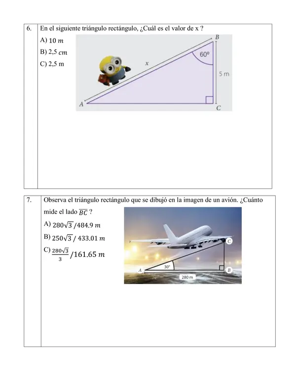 ADECUACIÓN Evaluación trigonometría segundo medio