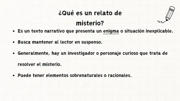 Unidad 3: Relatos de Misterio | Presentación + Actividades