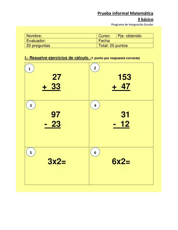 3 BÁSICO PRUEBA INFORMAL MATEMÁTICAS-PIE