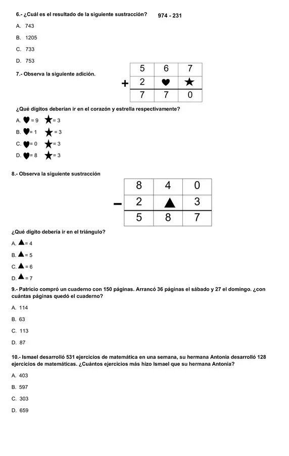 evaluación suma, resta y multiplicación 4to básico
