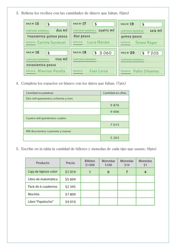Evaluacion de Matematicas unidad I 