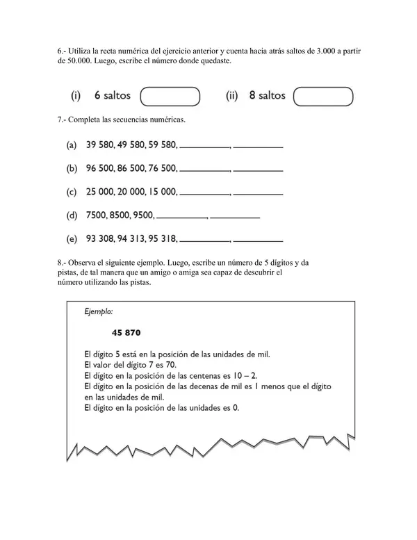 Comparar números hasta el 100.000