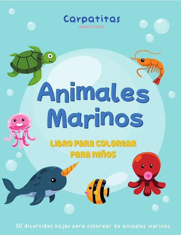 Libro Para Colorear Animales Marinos - PDF Imprimible