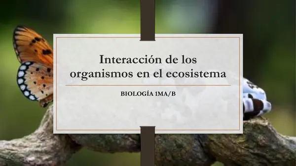 Unidad 2: Organismos en ecosistemas 