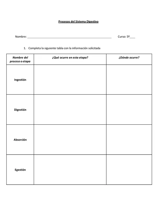 Practica guiada: Partes del sistema digestivo