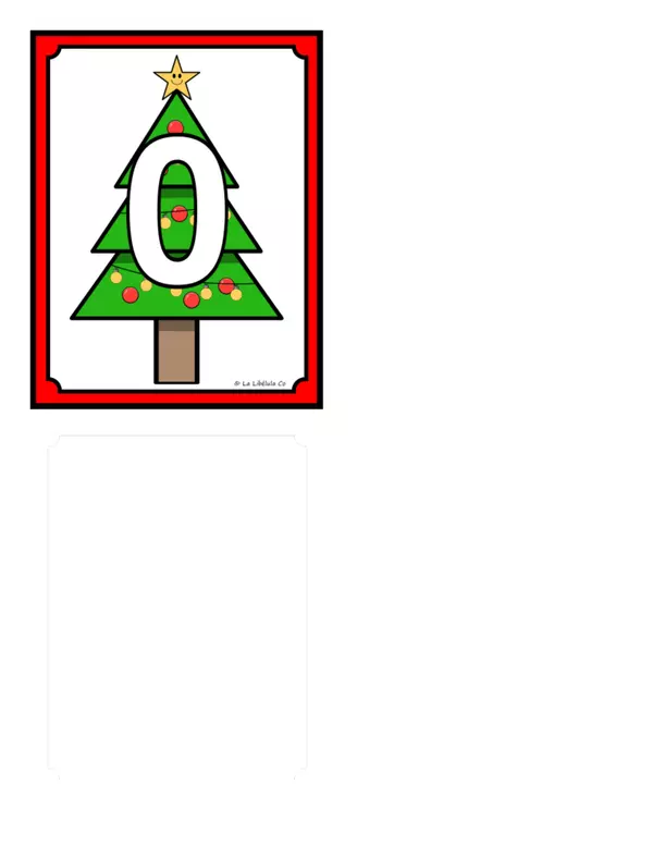 Tarjetas Ilustrativas Números del 0 al 100 Arbolito de Navidad