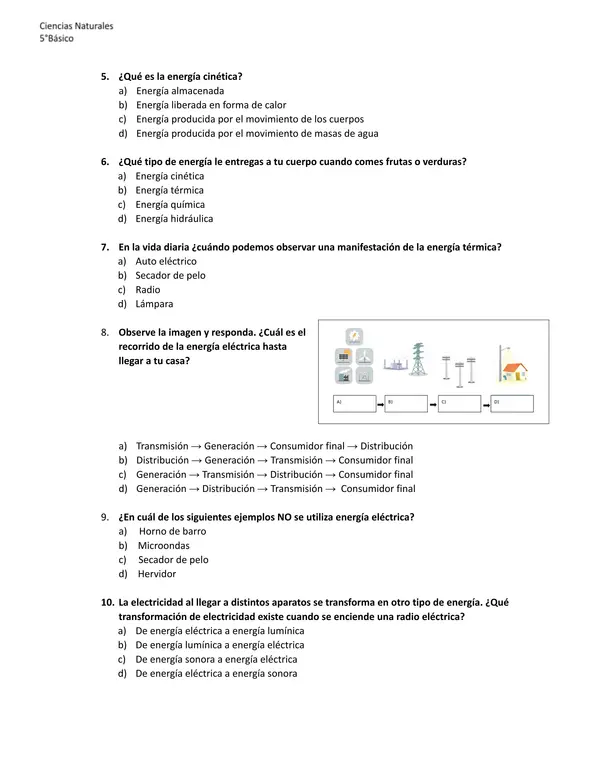 PRUEBA: LA ENERGÍA ELÉCTRICA