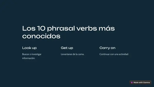 Los phrasal verbs en inglés