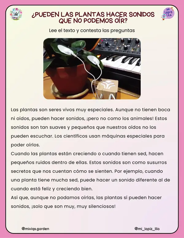 TEXTOS INFORMATIVOS LAS CURIOSIDADES DE LAS PLANTAS