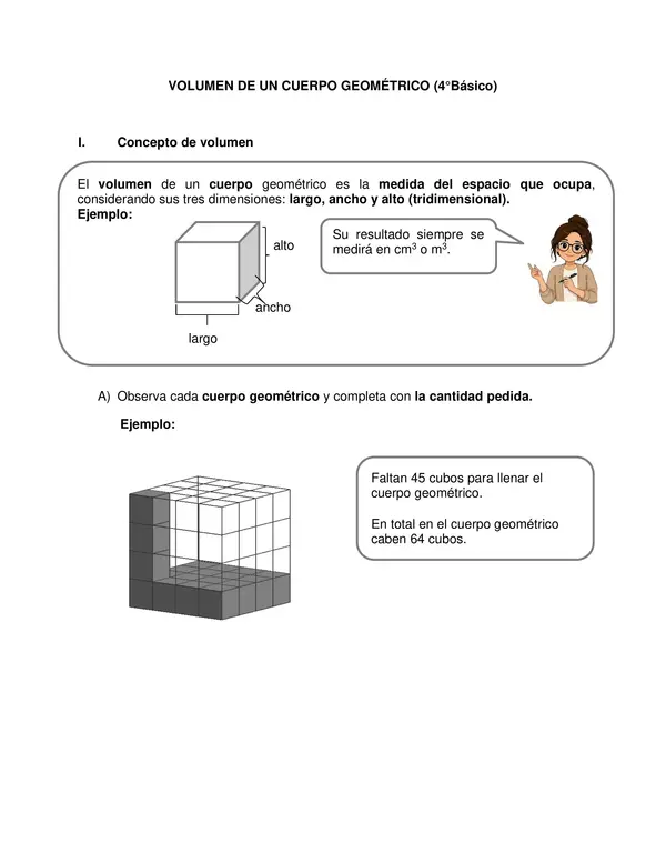 GUÍA DE ESTUDIO: VOLUMEN (4°BÁSICO)