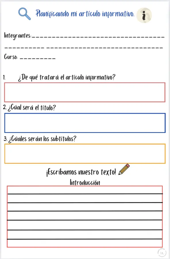 Planificando mi artículo informativo