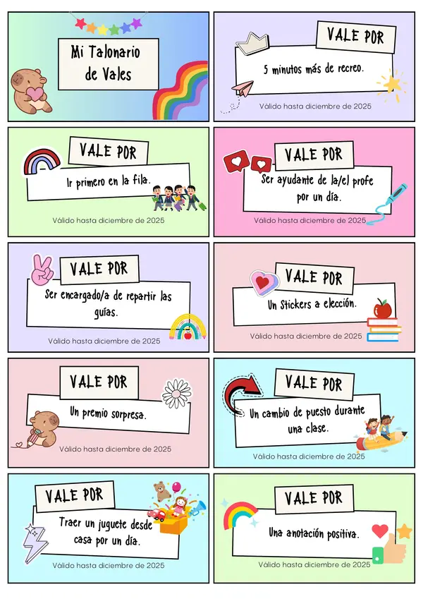 Mi talonario de vales