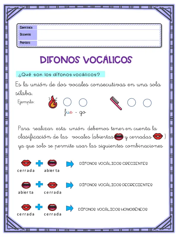 DÍFONOS VOCÁLICOS CRECIENTES