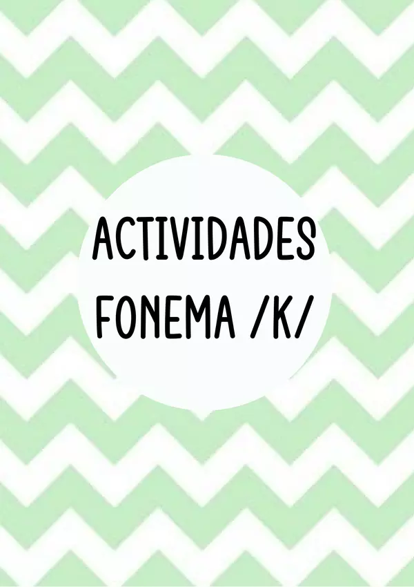 Actividades fonema K (librito)