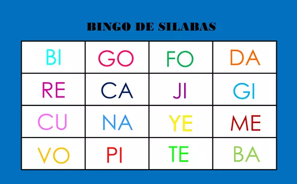 Bingo de Silabas
