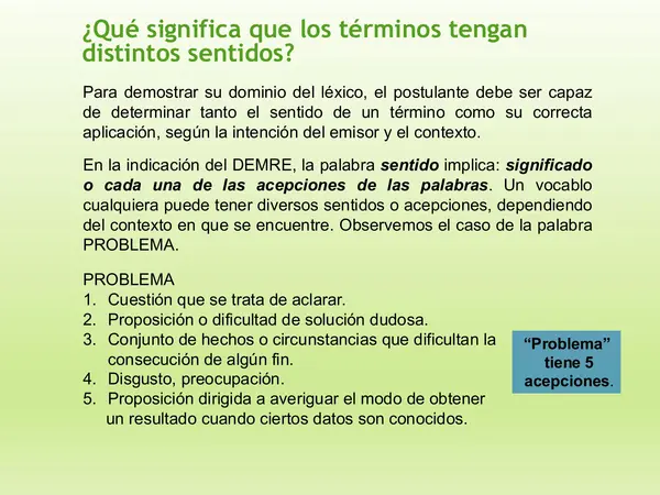 PPT PREPARACION PAES, LENGUAJE , Tvocabulario contextual, CLASE 5