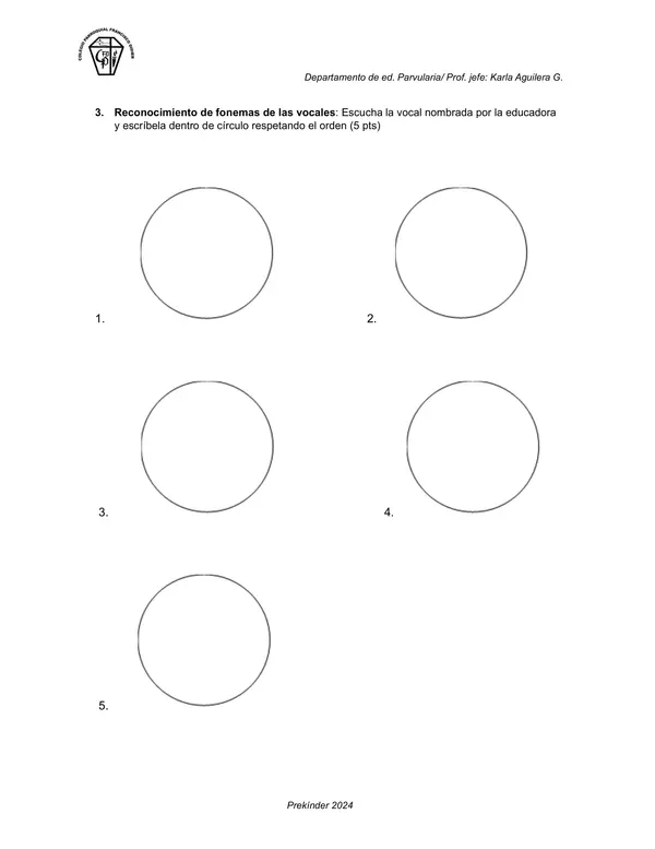 Prueba formativa lenguaje pre kinder 