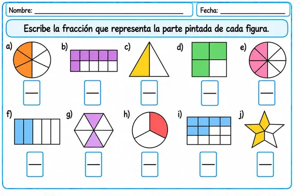 Identificar representación de fracciones 
