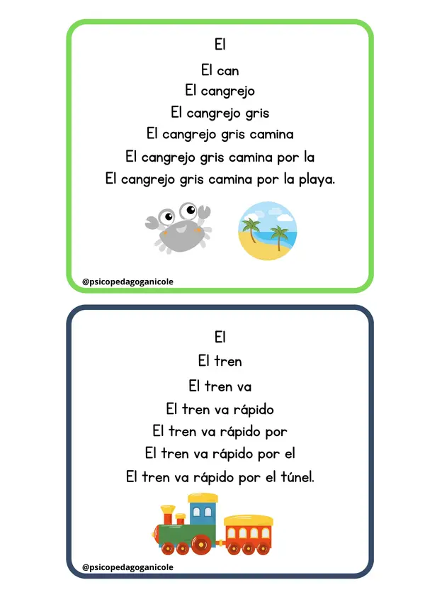 Lecturas cortas en pirámide con dífonos consonánticos