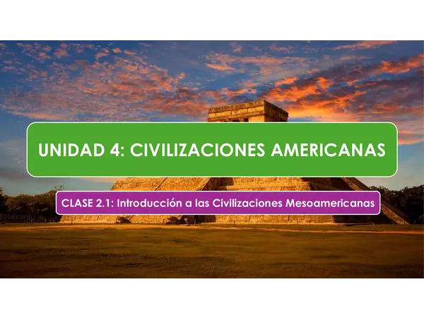 Introducción a las Civilizaciones Mesoamericanas