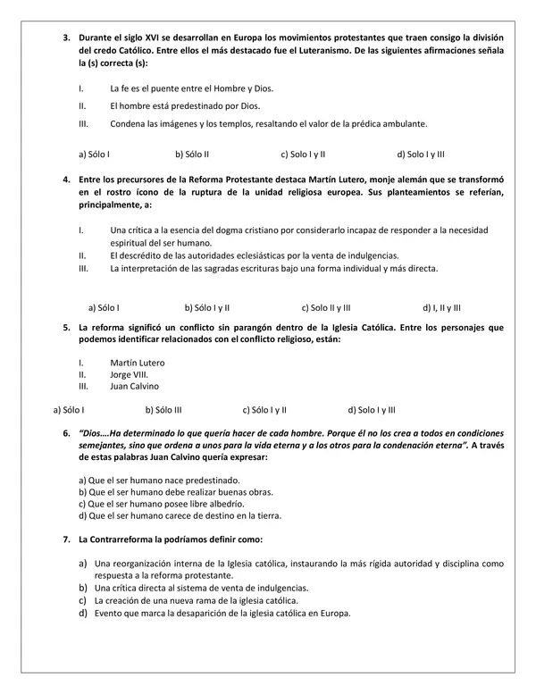 Evaluación N° 2: “Transformaciones políticas, económicas y religiosas de la Edad Moderna”