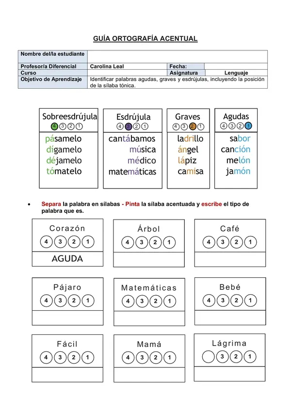 GUÍA ORTOGRAFÍA ACENTUAL