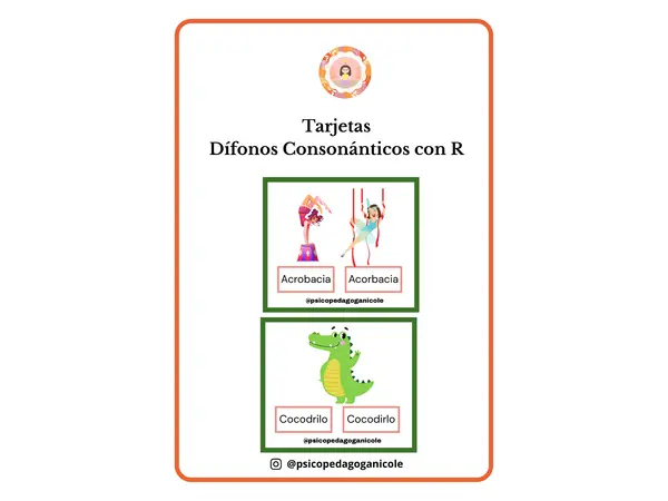 Tarjetas con Dífonos Consonánticos con R