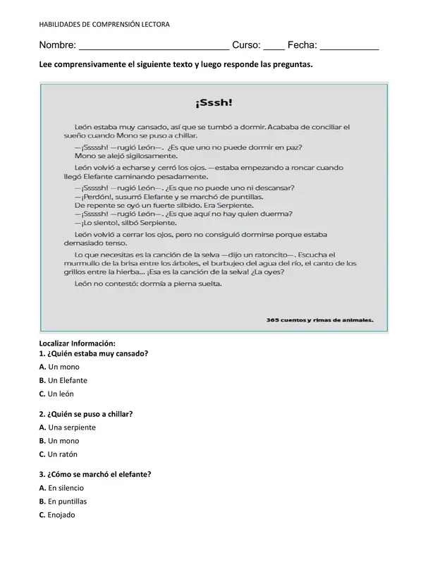 Habilidades de comprensión lectora