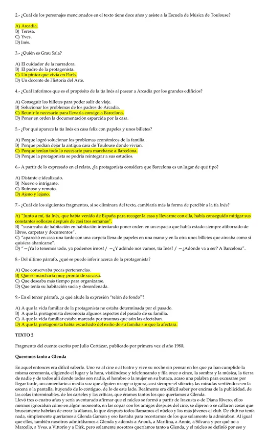 Evaluación de comprensión lectora PAES 5 (Incluye PAUTA)