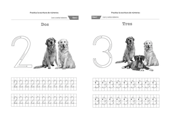 Escritura hasta 10 con perritos