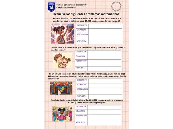 PROBLEMAS MATEMATICOS SIMPLES DE ECUACIONES 