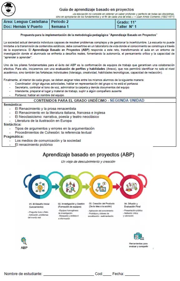 11M2SEM1 - Introducción aprendizaje basado en proyectos, diagnostico