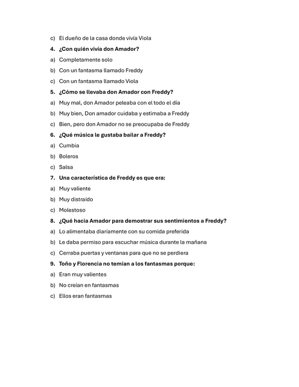 Evaluacion comprensiòn de lectura