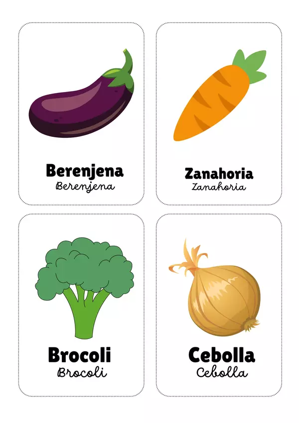 Memorice Frutas y verduras