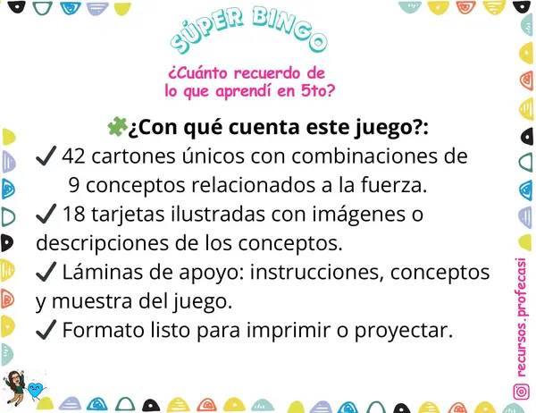 BINGO ¿CUÁNTO RECUERDO DE 5TO BÁSICO?