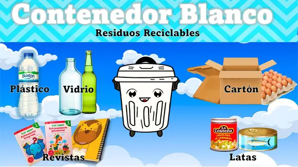 ¿Cuáles son los 3 contenedores de reciclaje?