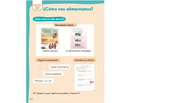Leccion 20 "¿Cómo nos alimentamos?" 2° Básico