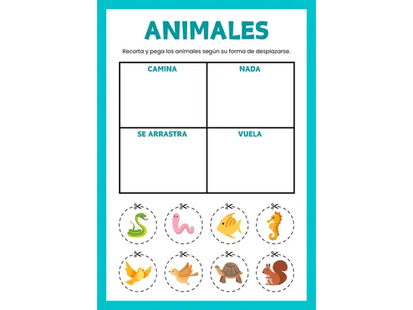 Clasificar animales por desplazamiento