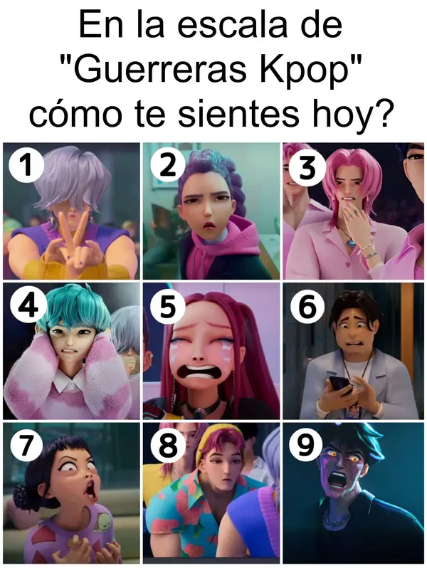 Escala cómo te sientes "Guerras Kpop"
