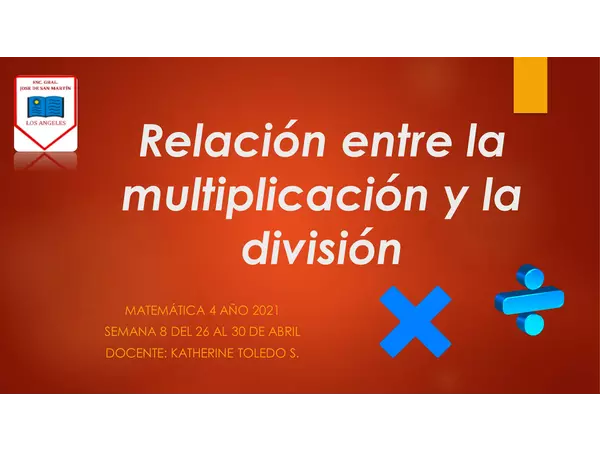 Clase de la relación entre la multiplicación y la división